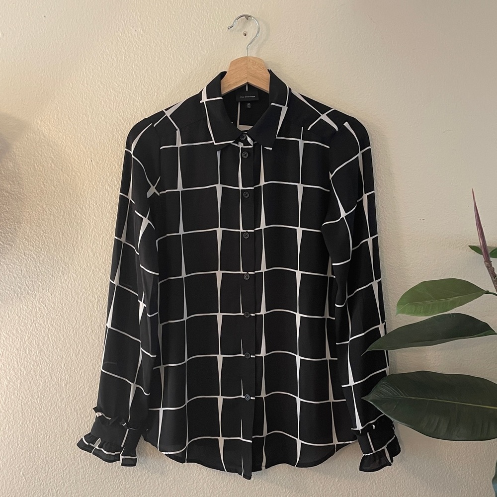 Who What Wear Windowpane Top